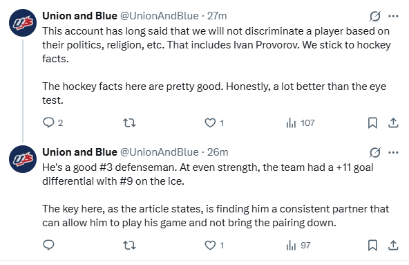 Union and Blue tweet media