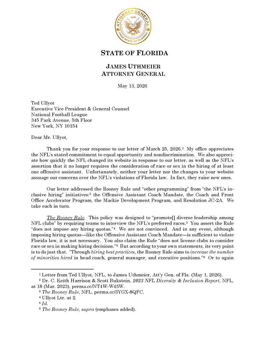 Attorney General James Uthmeier tweet media