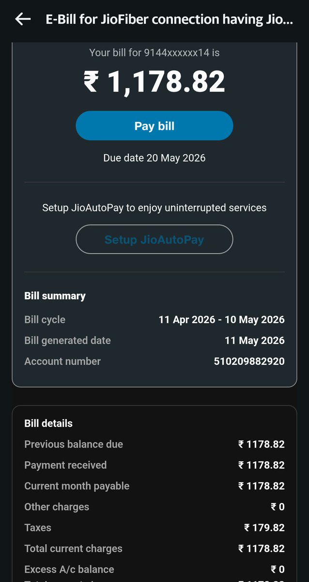 AlenChacko18's tweet photo. @reliancejio @JioCare tf am I getting a billfor a cancelled connection which was cancelled in April?
I raised a relocation request which your team never fulfilled and I had to cancel and now you send me a bill for a service I cancelled a month back https://t.co/j2iGk1PTiQ
