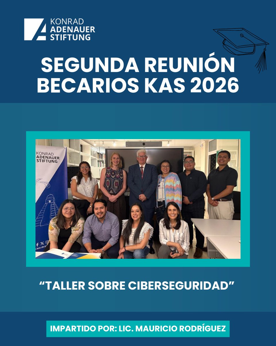 kas_guatemala's tweet photo. Segunda Reunión de Becarios KAS
El pasado 29 de abril se llevó a cabo la segunda reunión de becarios KAS, abordando el tema: “Taller sobre Ciberseguridad”, impartido por el Lic. Mauricio Rodríguez. 

#KAS4Democracy https://t.co/gn7hDh5TUl