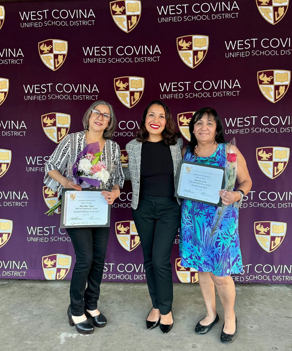 MercedWCUSD's tweet photo. Mrs. Goin and Mrs. Vega were regonized by the district board of education for being teacher and classified employee of the year! Family and staff came out to support these amazing women! Congratulations to them both! 🎉 https://t.co/fTIzqLrIaw