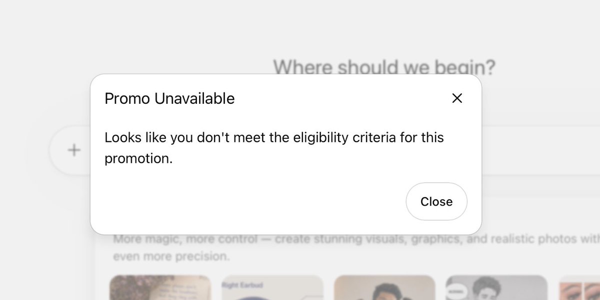viprhz's tweet photo. @luoleiorg 提示 
Promo Unavailable
Looks like you don't meet the eligibility criteria for this promotion. https://t.co/OPXfEoIld9