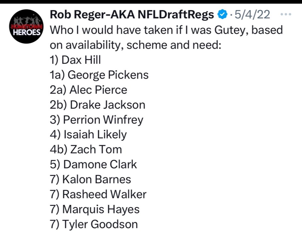Rob Reger-AKA NFLDraftRegs tweet media