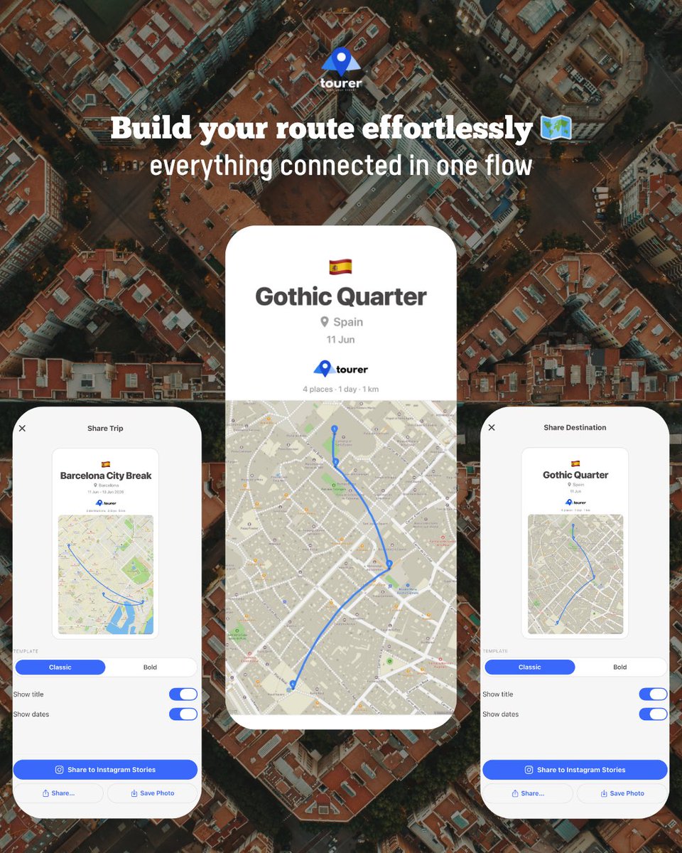 tourer_app's tweet photo. A good trip starts before the flight ✈️

Choose your destination, save places, build your route and plan everything together with your trip mates 👥

Travel feels better when everything is organized 🌍 https://t.co/wz7VtFokD7
