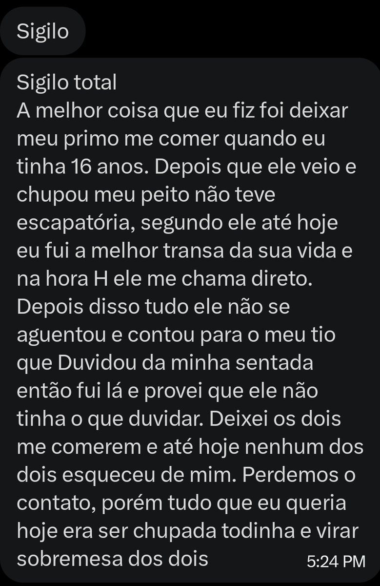 eroscontosofc's tweet photo. CONFESSO QUE...

"A melhor coisa que eu fiz foi..."

Gosta de acompanhar nosso conteúdo? Seja um INCENTIVADOR dando RT, LIKE e SEGUINDO o nosso perfil.

Quer ver seu conto/relato publicado aqui? Envie-nos pela DM ou pelo TELEGRAM: @ ec_recebe

#CONFIDENCIAL #Confissoes #Sigilo https://t.co/1Jex1EqZ7f