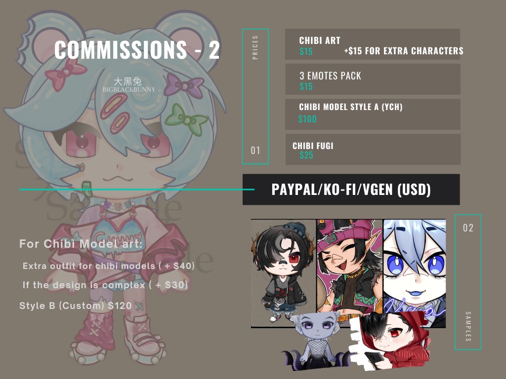 DaHeiTu0's tweet photo. CMS Update May 2026 
https://t.co/PMgx4Ol6Be
- Added Experimental Styles (Moe/Old anime + Colorful Pop Styles)
✧I also accept cms out of VGen (twt/tumblr/email contact)   
✧RTs appreciated (´ ˘ `)  
✧Adopts, YCH and Bundles in Vgen (or you can ask!) https://t.co/Z0LahnGJ4e