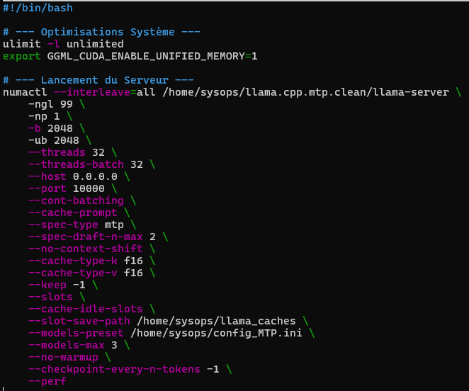 lyesbahi's tweet photo. @MaximilienDeCh1 @danielhanchen 2 x P40
prompt eval time =    7809.07 ms /  5323 tokens (    1.47 ms / t ,   681.64 t/s)
eval time =   45079.37 ms /  3036 tokens (   14.85 ms per token,    67.35 t/s)
total time =   52888.44 ms /  8359 tokens
draft acceptance rate = 0.98896 ( 1882 accepted /  1903 generated) https://t.co/8nGYafUuPp