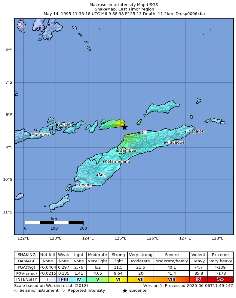 JoseRodRibeiro's tweet photo. 14 May 1995 11:33 UT
Mw6.9 #earthquake at the south coast of Alor island (Indonesia) struck Timor-Leste, causing landslides and a #tsunami that killed 11 people; 15 more went missing.
https://t.co/WzrpxTmQN0
https://t.co/J3ruJkXE9b
https://t.co/IzpwzWdvbB
https://t.co/FtisT99YsA https://t.co/cF47QmCLYN