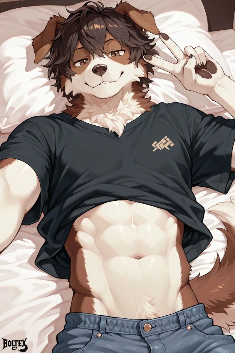 Boltex_AI's tweet photo. My OC! His name is Tai the Border Collie!

#furry #AI https://t.co/8ttHQgZDRR