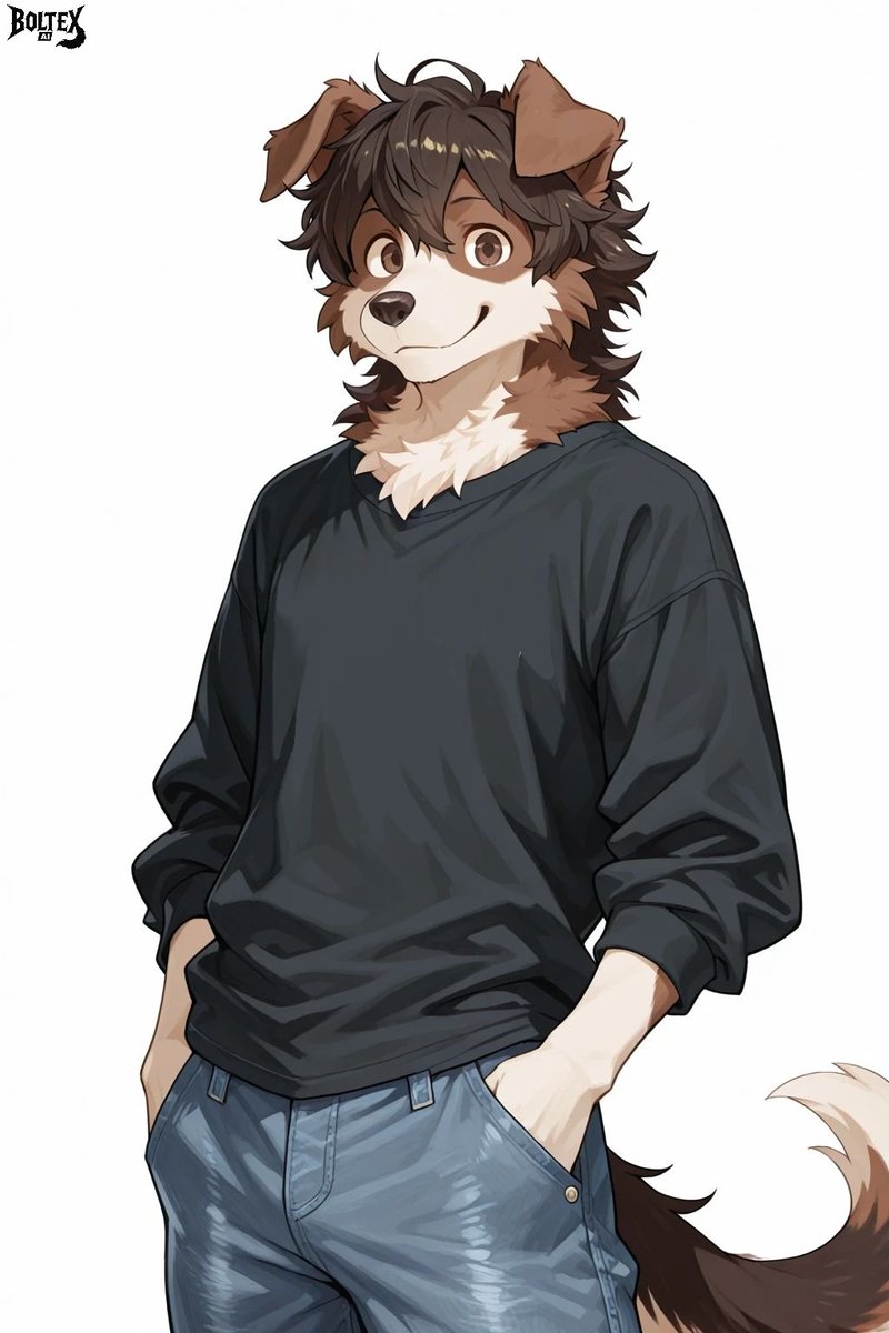 Boltex_AI's tweet photo. My OC! His name is Tai the Border Collie!

#furry #AI https://t.co/8ttHQgZDRR
