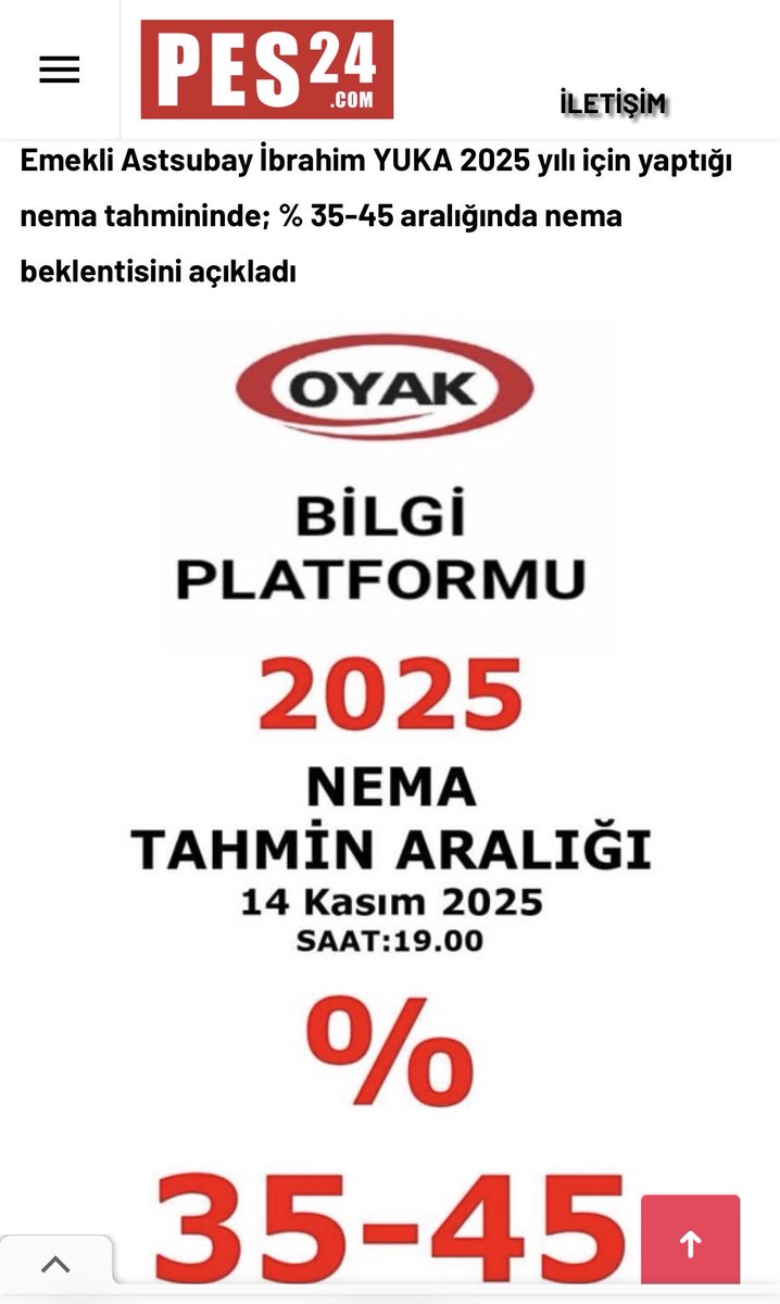 ZARGANA72's tweet photo. 🤔| ÇOK DÜŞÜNDÜRÜCÜ,

Taaaaa, “18 Kasım 2025”de 
(neredeyse 5 ay önce) 
İbrahim YUKA diye birinin 14 Kasım’da 2025 OYAK NEMA TAHMİNİ’ni açıklaması ve haberi 🤔..

Kafamda sorular uçuşuyor⁉️

Askeri Derneklerin Basın Açıklaması Haberi.

@OYADDernegi 
@temadankara https://t.co/cff8fud3jM