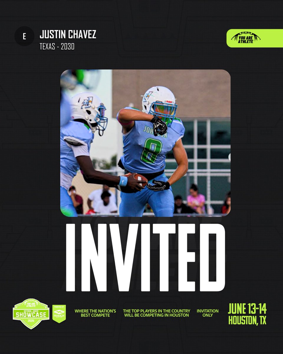 Justin102610's tweet photo. Thank you for inviting me to the “YOU ARE ATHLETE” camp invite, I can’t wait to show out.💯@youareathlete @ShockDoctor 
#AGTG #BLESSED #justinchavezmerino https://t.co/BFXThy3G6Z