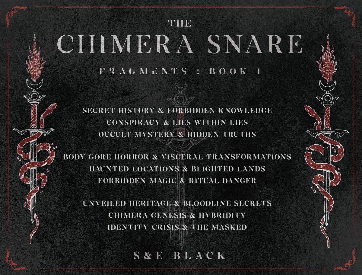 SDBookTours's tweet photo. Witness the vile acts of a monstrous heart. ​🖤
​Feel the vicious clash of duality in conflict. ​⚔
​Know the light of protection through valiant courage.🛡

#TheChimeraSnare 
#SEBlack 
https://t.co/O4kLvL40r4 

Follow the tour HERE https://t.co/vHZZxuPCm1 https://t.co/jTFdaMZbb9
