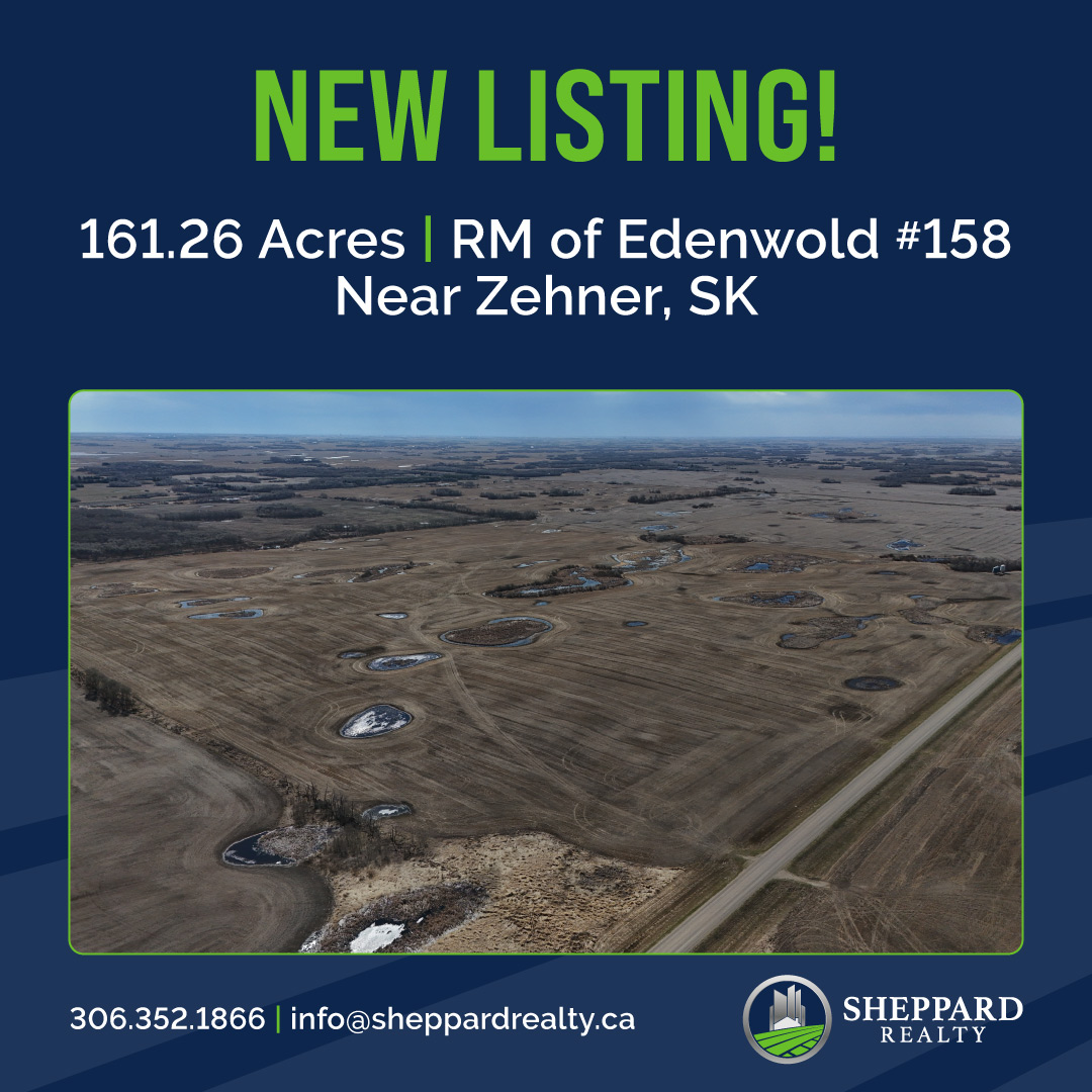 SheppardRealty's tweet photo. NEW LISTING!

161.26 titled acres near Zehner, SK. 143 SAMA cultivated acres with a 56.39 FRWA &amp; “G” SCIC soil class. Good access along the west side with 3 bins included. Offers due July 7, 2026 at 12:00PM.

Asking Price: $675,000

Learn more:

https://t.co/drkeIhWaI1... https://t.co/CNBKXHt4aN