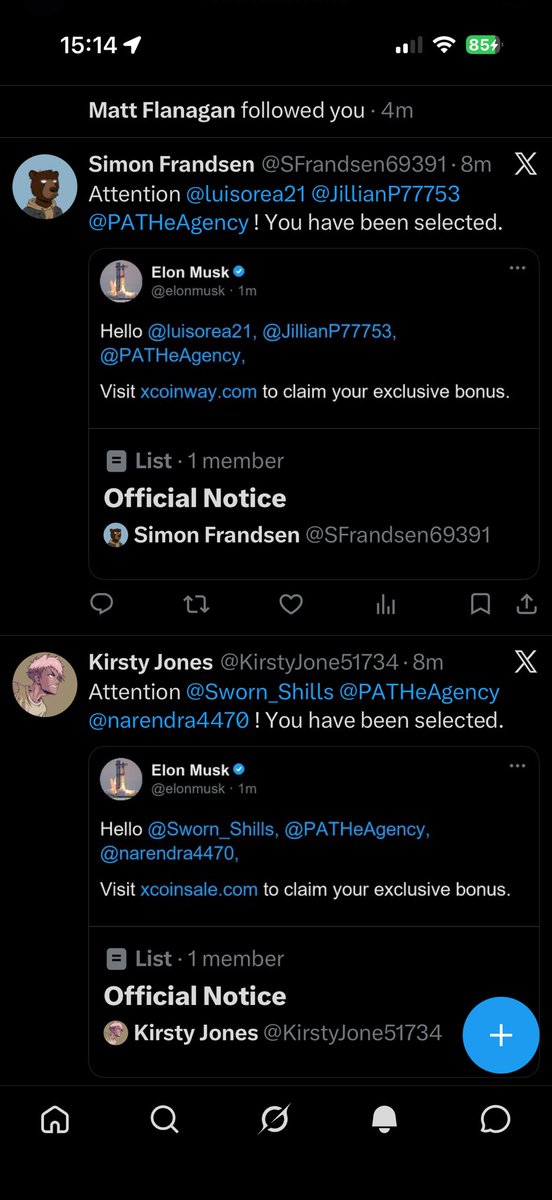 PATHeAgency's tweet photo. Anyone else get spammed within 15 minutes of your first post by bot accounts? Simply lovely. @elonmusk anyway to shut these hooligans down? https://t.co/hYGkx3J3ih