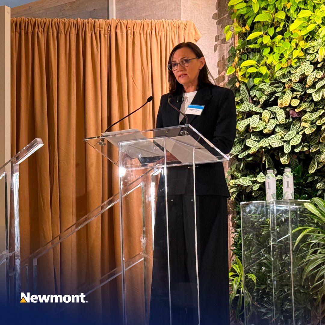 NewmontCorp's tweet photo. CEO Natascha Viljoen spoke this week at the Bank of America Metals & Mining Conference, discussing #Newmont’s operational performance, disciplined capital allocation strategy, and the work undertaken over recent years to strengthen and streamline the company’s world-class portfolio.