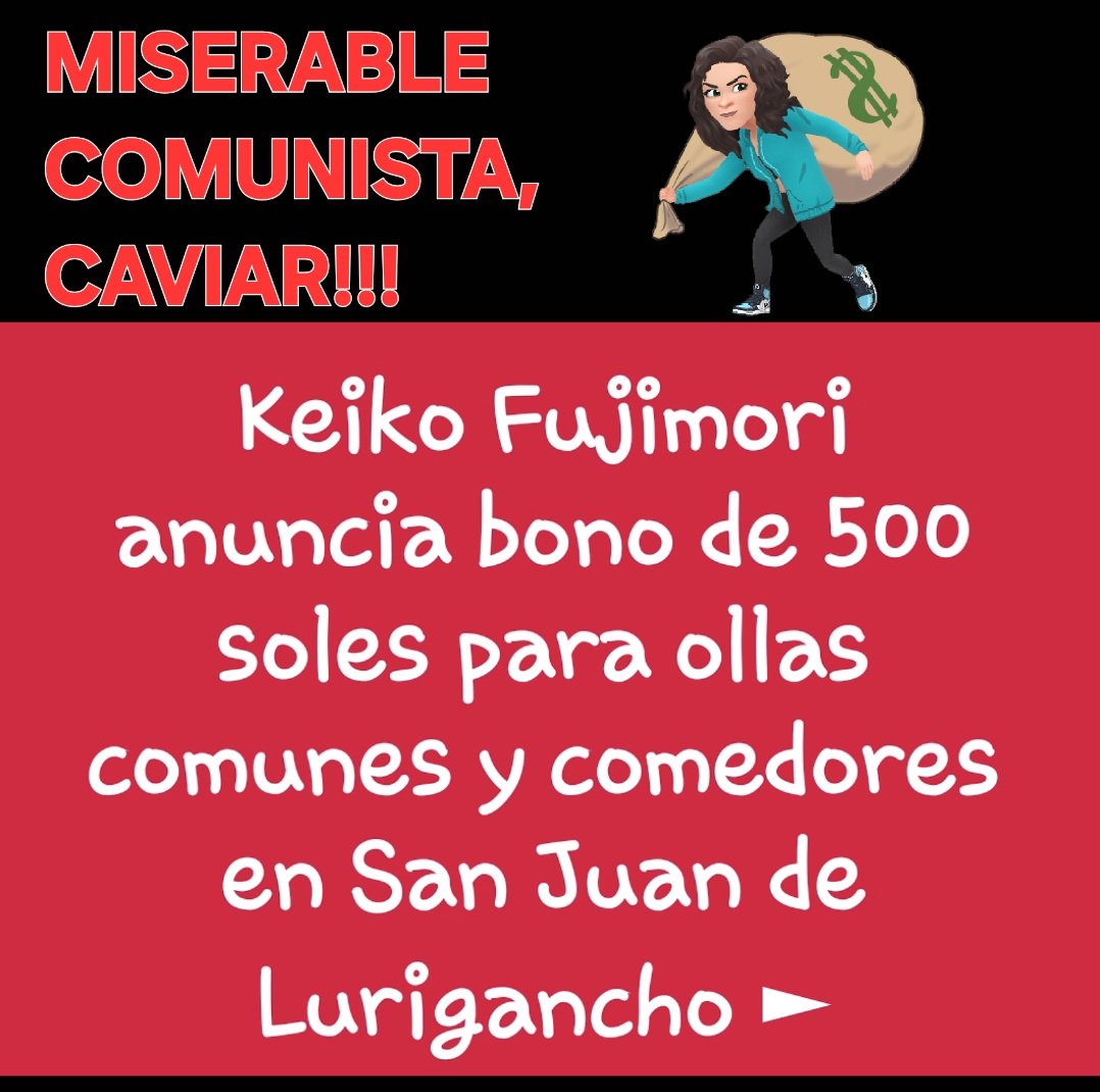 12lupilla's tweet photo. @francis07839638 Si estos malditos comunistas,terroristas ya están ofreciendo bonos! Q horror no lame(_*_) 🤦🙃🐚🐀💩 si tanto miedo, haz la de #Ratalan y para de sufrir, nos obligan a votar x el mal menor #NoSomosLosPeruanosDeLos90 https://t.co/E7eBYVmSjf