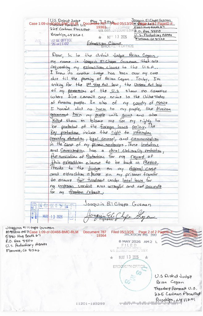 azucenau's tweet photo. 🚨Autoridades federales analizan la procedencia de una serie de cartas atribuidas a Joaquín “El Chapo” Guzmán, luego de que se diera a conocer una séptima misiva presuntamente enviada por el exlíder criminal. 

Fuentes consultadas al interior del sistema penitenciario señalaron que, hasta el momento, no existen elementos concluyentes que confirmen su autenticidad. Según información recabada por Pie de Nota (@Piedenota), las primeras líneas de investigación apuntan a que los documentos podrían no haber sido emitidos directamente por Guzmán Loera, por lo que ya se realizan las verificaciones correspondientes para determinar su origen.

📸@Piedenota.