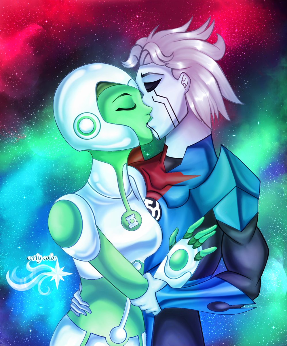 CorlyColor's tweet photo. Linterna Verde La serie animada: Razer❤️💙y Aya💚 #razerxaya #razaya #gltas #dc #GreenLantern https://t.co/pPre64ajfX