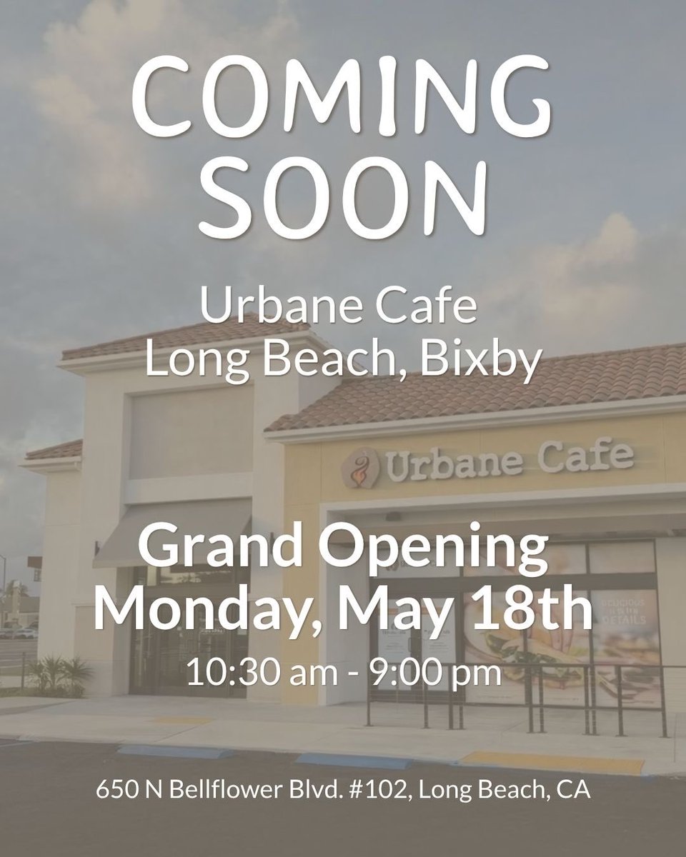UrbaneCafe's tweet photo. See you soon Long Beach!! 🥳😊 https://t.co/ejsLg0sOYZ