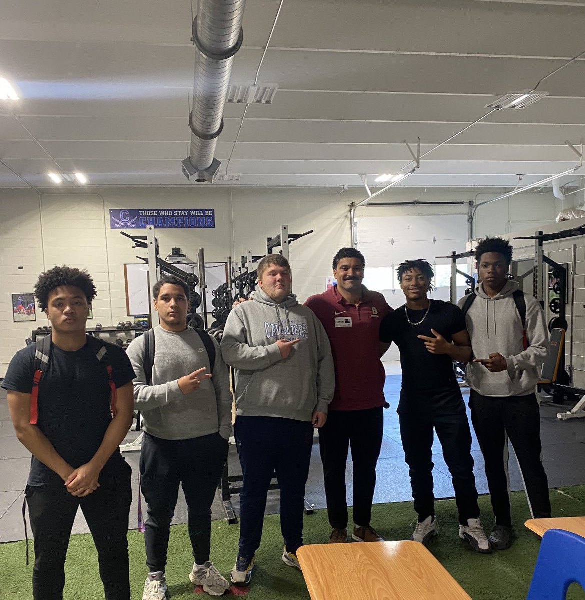 Its_Coach_A's tweet photo. Thank you @CoachGreen_2 of @BH2OFootball for stopping by to speak with some of our guys today‼️⚔️
@cccavsfootball https://t.co/L5fpDeWnGl