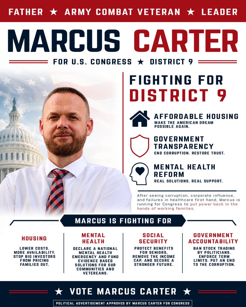 MarcusCarter4FL's tweet photo. Change doesn't come by sitting around waiting for someone to save us. It comes when we do the work it takes to bring it. That's exactly what we are doing!

#MarcusCarter #FloridaPolitics #FL9 https://t.co/gcTSZyAs5w