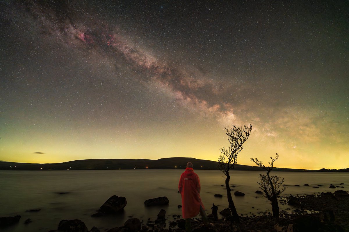 EdSligo's tweet photo. Managed a rare Milky Way shoot at Lough Allen last weekend. Quite a lot of light pollution and some crazy green airglow but was fun to be out again under clear skies. https://t.co/nnNYDRFjW1