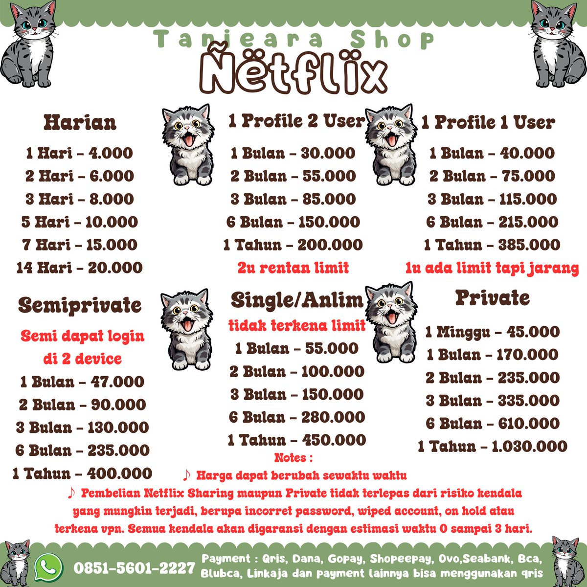 Tanieara | qris, fastresp wa & testi 200++ di bio tweet media