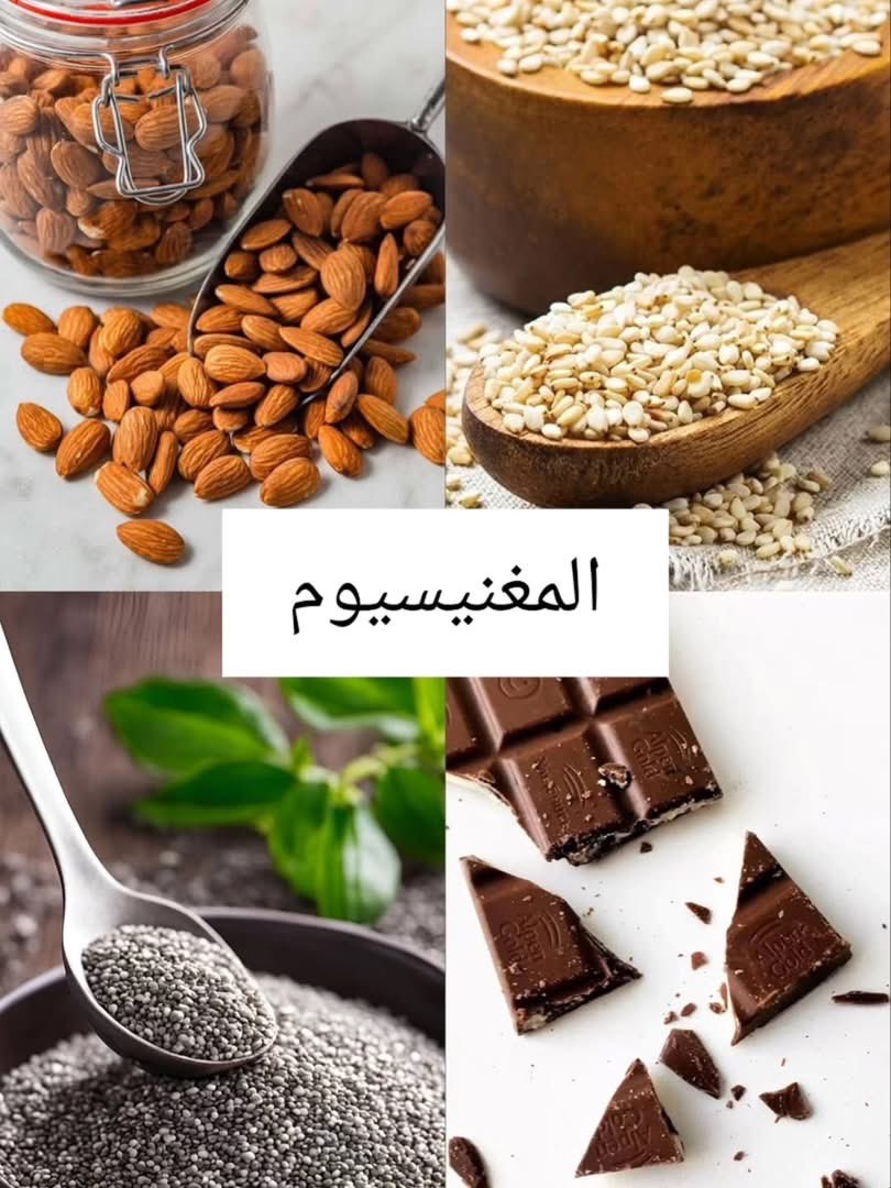 bri8trose's tweet photo. مصادر المعادن من الأكل :

(المغنيسيوم): 
لوز، سمسم، بذور الشيا، وشوكولاتة داكنة.

(الكالسيوم): 
حليب، لوز، سمسم، وأجبان متنوعة.

(الحديد): 
عدس، كبدة، لحم أحمر، وسبانخ.

(كولاجين طبيعي): 
مرق عظام، لحم أحمر، بيض مسلوق، وسمك السلمون.

(أوميغا 3): 
سمك السلمون، بذور الشيا، أفوكادو، وسردين معلب.

(الزنك): محار، حمص، لحم أحمر، وبذور اليقطين.