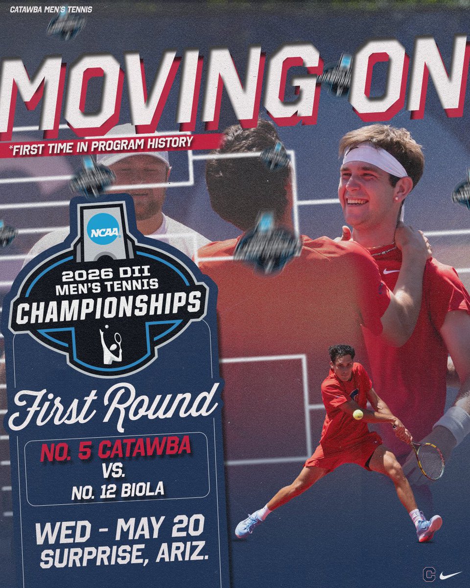 CatawbaIndians's tweet photo. The final bracket is set! 🎾🏆

Catawba Women's and Men's Tennis earn the No. 4 and No. 5 seeds, respectively, in the final DII National Championship brackets!

They play at  8 a.m. local (11 a.m. ET) on Tuesday and Wednesday!

Release | https://t.co/DNSMPBQOaB

#CatawbaCulture https://t.co/AGb6hCGa1m