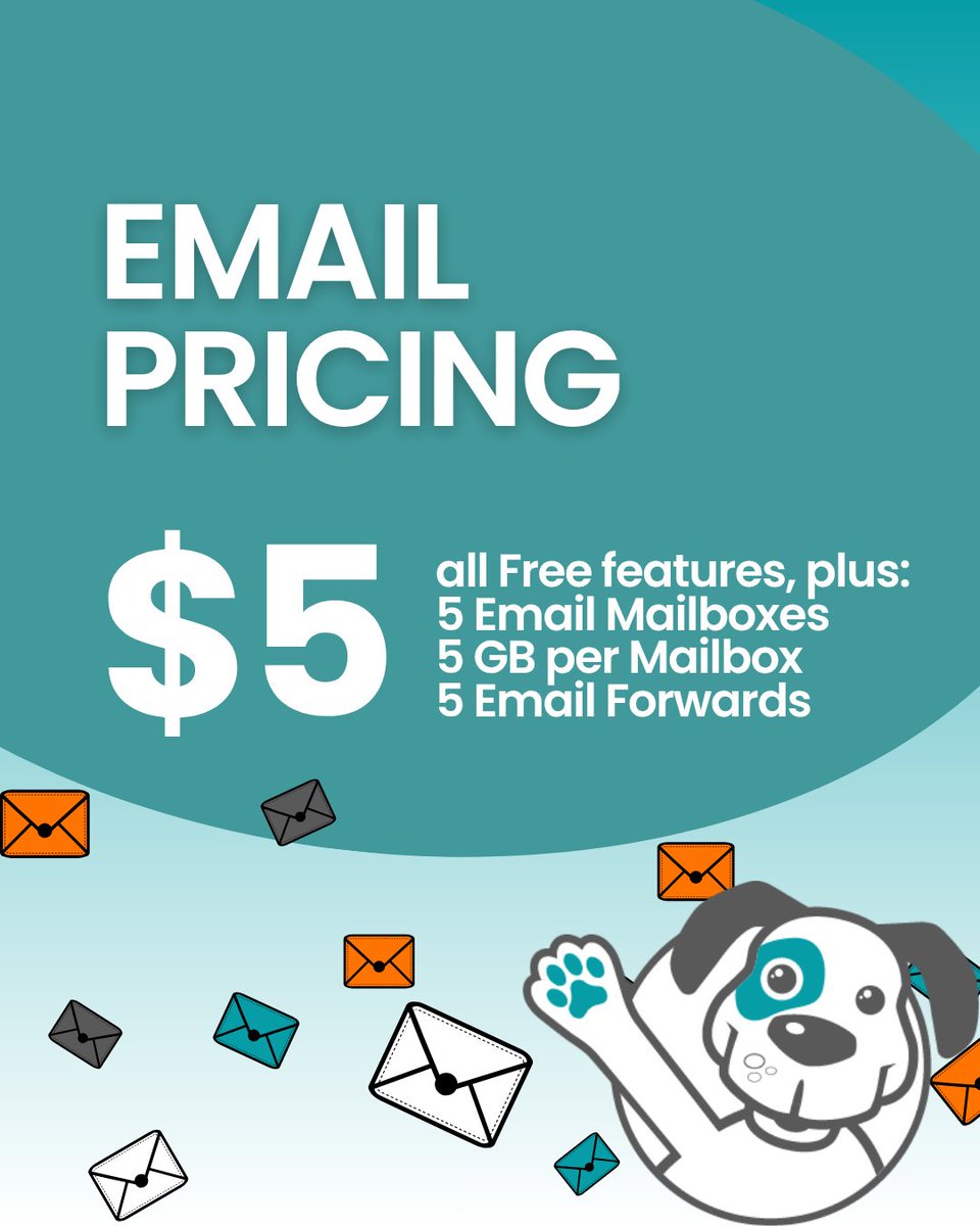 DomainSpotLLC's tweet photo. Still using a personal email for your business use? It’s time to switch! You don’t have to have an extensive website, or even a website at all, to have a professional email. Pair a matching domain email with a domain to help boost your brand’s credibility, with DomainSpot! https://t.co/TqAEw78HQM