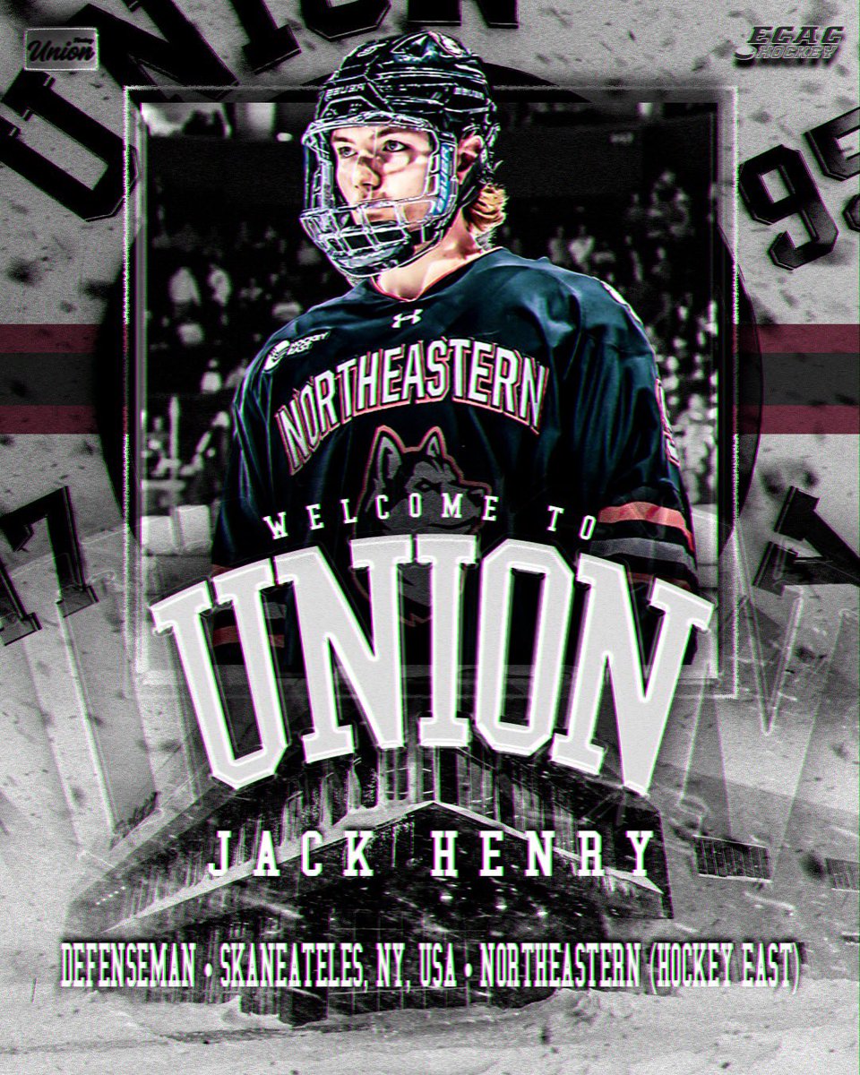 Unionmhockey's tweet photo. Welcome to the U, Jack!

Jack Henry joins us for the 2026-27 season at the Harbor!

The defenseman skated in 67 games between two seasons with Northeastern

#FutureU https://t.co/yabik3KZqP