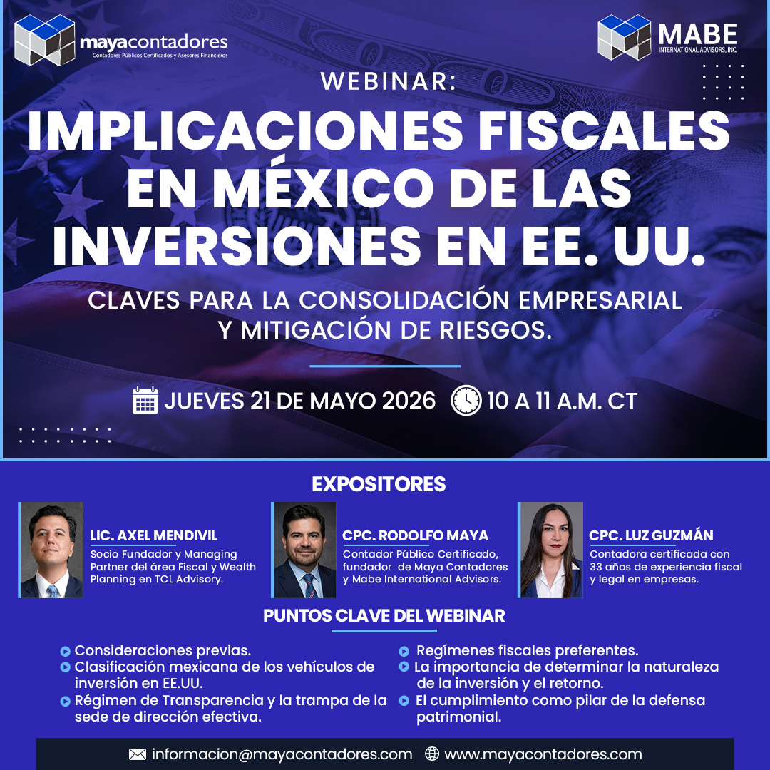 MayaContadores's tweet photo. 📌 Tener una LLC en EE. UU. no te exime de obligaciones fiscales en México.

Inscríbete a nuestro #Webinar y conoce los puntos clave para evitar riesgos fiscales y cumplir ante el SAT.

🗓️ 21 mayo 2026 | ⏰ 10:00 a.m.
👉🏻 https://t.co/bb0B8o1RBS

#SAT #EEUU #MayaContadores https://t.co/YpygeFJ7AT