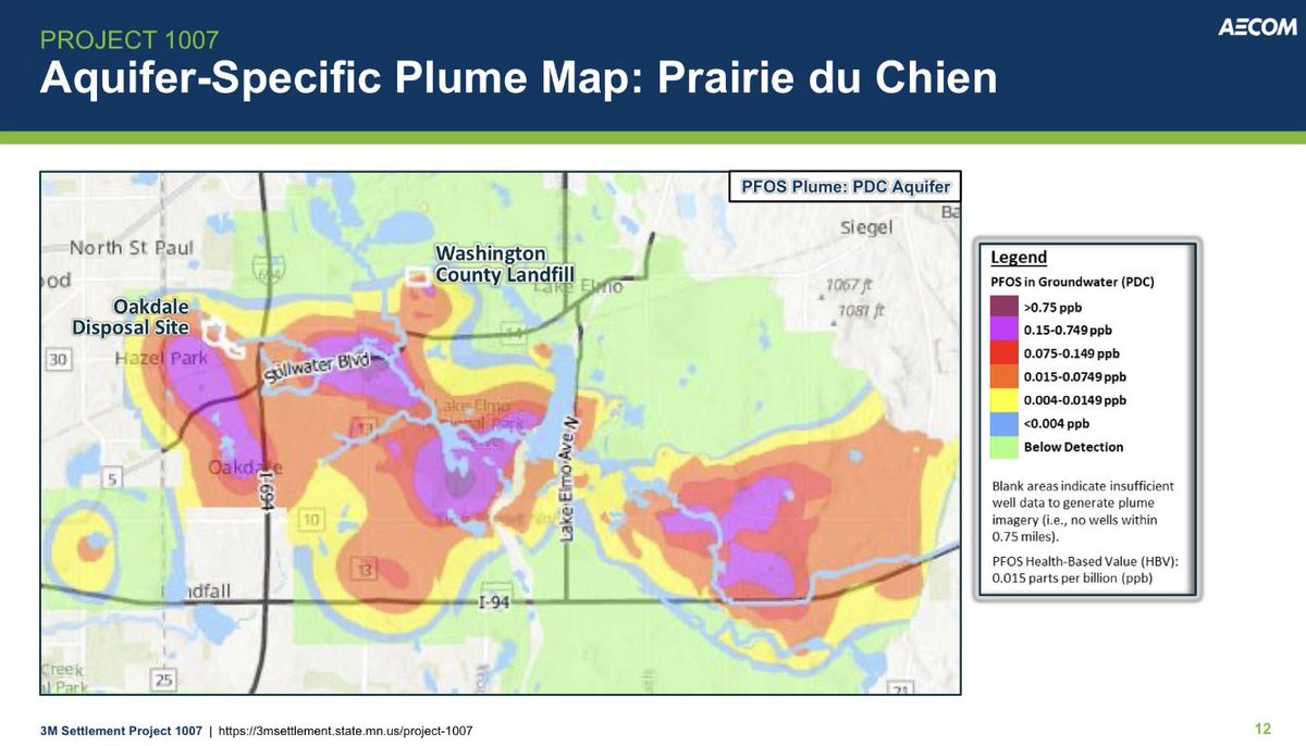 SamRosemark's tweet photo. Oakdale &amp; Senate District 44, along with the East Metro, are ground zero of the devastating impacts of #PFAS. 

I grew in the purple area just blocks away from the 3M disposal site. 

We must investigate the health impacts from 3M’s pollution and deliver accountability. 

#mnleg https://t.co/Lr8Qi2NSOr