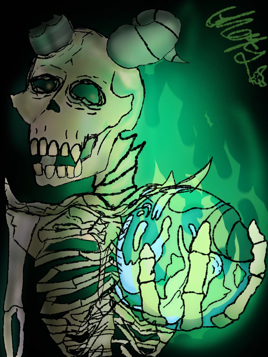 michitaco97151's tweet photo. @oliviarts_1 Mi dibujo del lich, por que me gustó como hice el fuego https://t.co/lH5UP16xM7