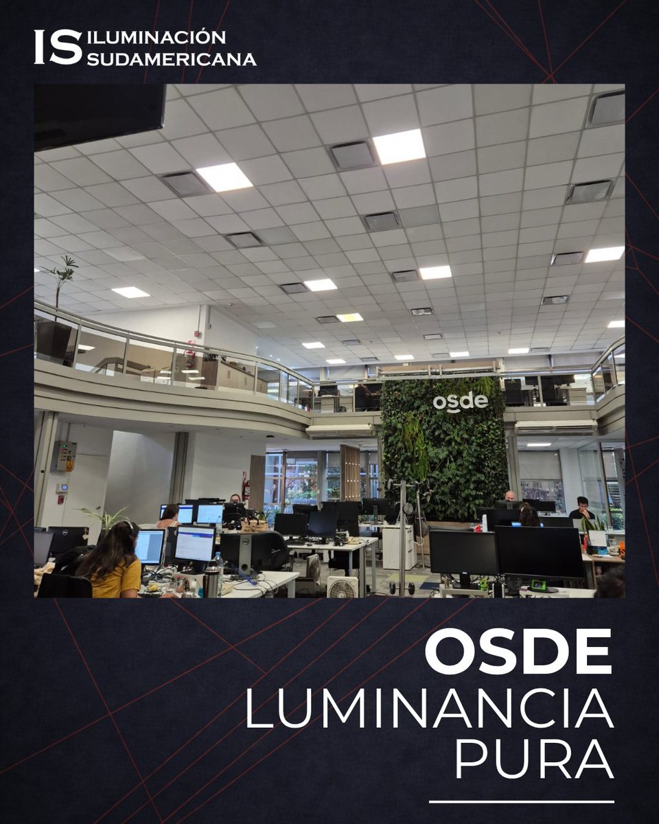 ISIluminacion's tweet photo. La luz es el pulso de un espacio de trabajo. 
Para las oficinas de OSDE, implementamos una propuesta lumínica pensada desde el bienestar y la ergonomía visual. Utilizamos sistemas de paneles LED de embutir que se integran de manera impecable en el cielorraso modular #Lightdesign https://t.co/fjGRwjFJtA