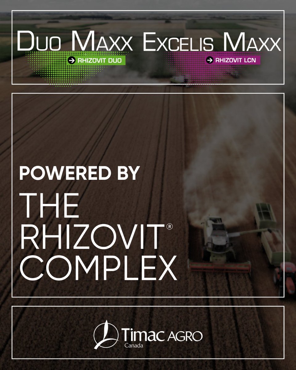 TimacAgroCanada's tweet photo. Duo Maxx &amp; Excelis Maxx: powered by The Rhizovit® Complex

Work with biology, win on yield➡️ with the Rhizovit® Complex

#cropinnovation #timacagro #plantnutrition #agriculture https://t.co/285EuoEFlg