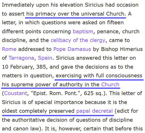 Proselytizer19's tweet photo. @velikovec @cinnamonrib343 @RomanGarza111 @IgnacioLemmi @ReginaCaeli3in1 @MonasteryOCarm You're wrong. It is infallible. See attached, Pope St. Siricius, Cath. Enc. https://t.co/N7QYIZrLbb