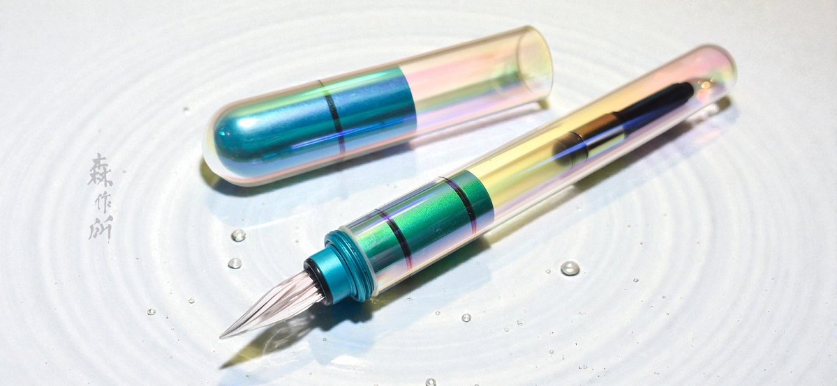 まつぼっくり 即日出荷OK】ガラス工房 ガラスペン　灯り J*0様 ガラスペン ショート ヘキサゴン 筆記具
