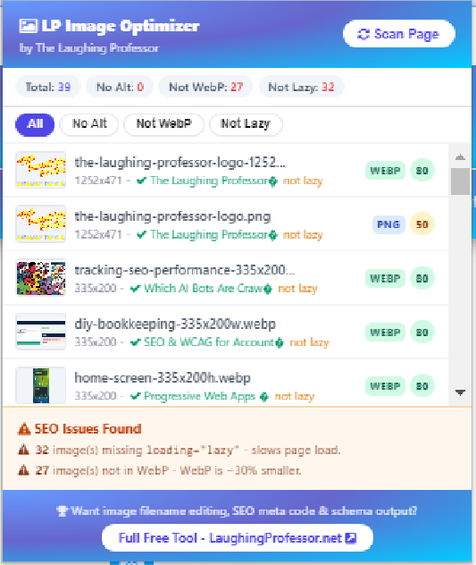 Laughing_Prof's tweet photo. Website Image Optimizer, re-size, compress... FREE Chrome Extension. https://t.co/njNiGn1Uf6 https://t.co/dKgHaGj2B2