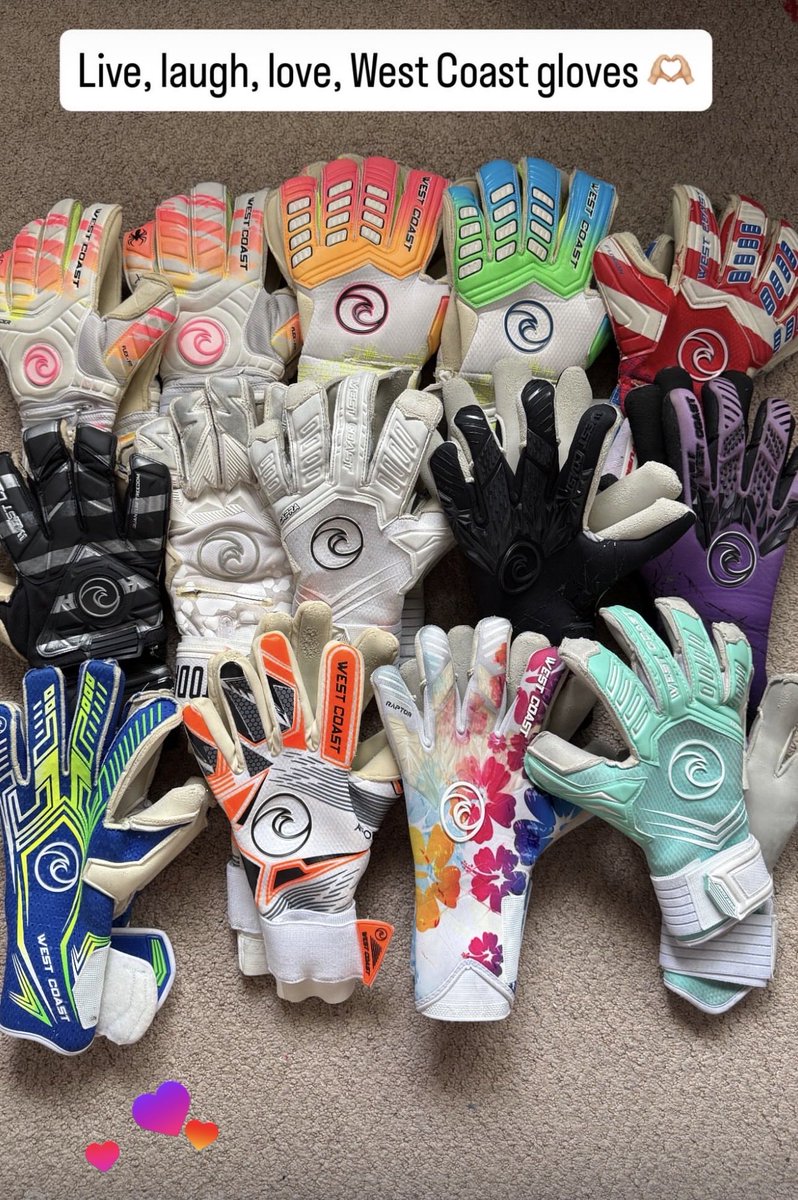 2025Goalkeeper's tweet photo. I think I have a @WestCoastGK glove problem!  #D2goalkeeper #Goalkeeper #CollegeSoccer #NCAA https://t.co/XQie2FQNWg