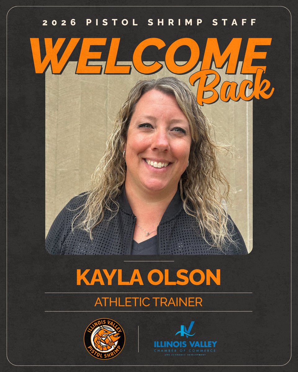 PShrimpBaseball's tweet photo. Join us in welcoming the 2026 Pistol Shrimp Staff presented by IVAC!

Welcome back Kayla Olson as Athletic Trainer! #FearTheClaw https://t.co/rsuUHYMEwP