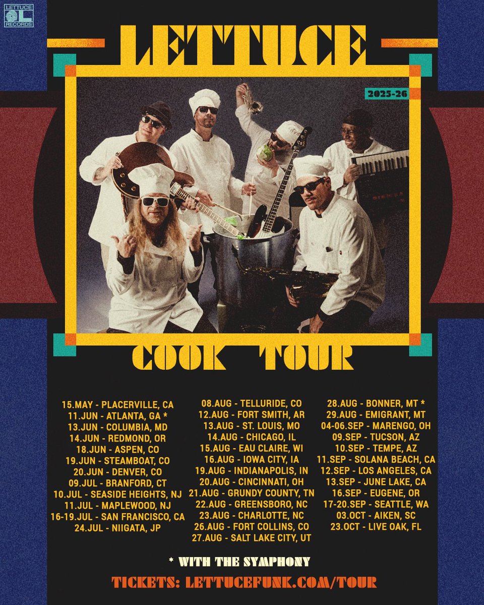 lettucefunk's tweet photo. Serving up a fresh plate of COOK TOUR dates 🥬👨‍🍳 Lock in your tickets >> https://t.co/XOsdKTpvBQ 🎫 https://t.co/ZhgAqet58f