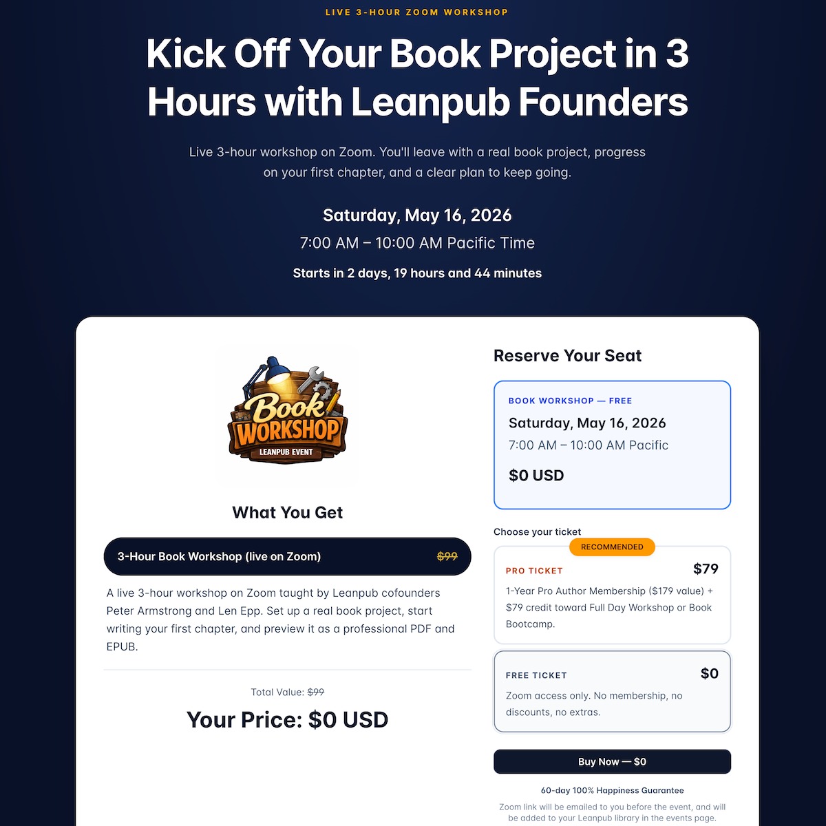 leanpub's tweet photo. In the age of AI, the best way to stand out is to write a book.

A real book.

Learn how in this FREE 3-hour Leanpub founder-led workshop on Zoom on May 16.

Publish in-progress with one click and earn 80% royalties.
