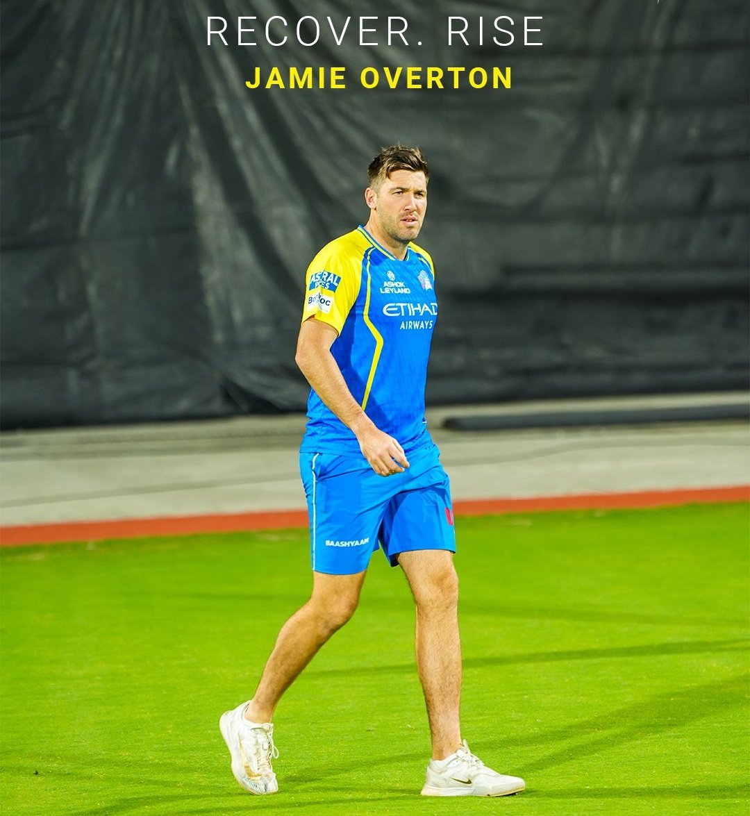Pal_7014's tweet photo. Official Announcement

Jamie Overton has a right thigh injury and will be returning to the UK for further assessment and management
#IndianPremierLeague 
#csk https://t.co/WzXil0iPxa
