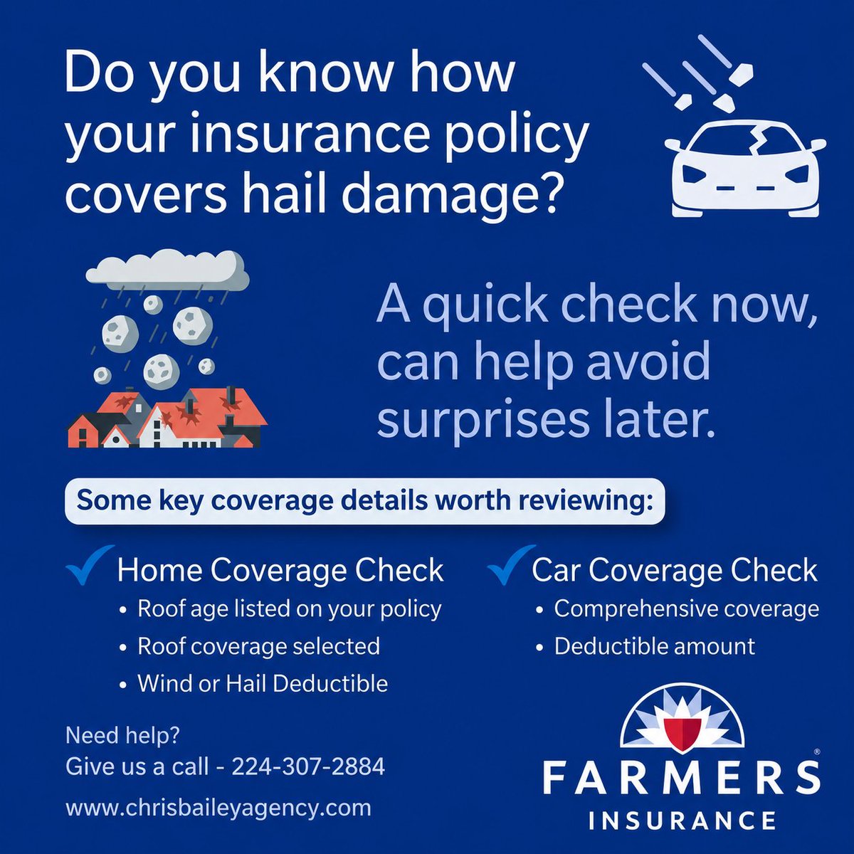 ChrisBaileyAgcy's tweet photo. May is storm season, and a perfect time to review your coverage limits that protect against severe weather. Need help with explaining your specific policy coverages? Give us a call - 224-307-2884. #chrisbaileyagency https://t.co/ExyNK0h246