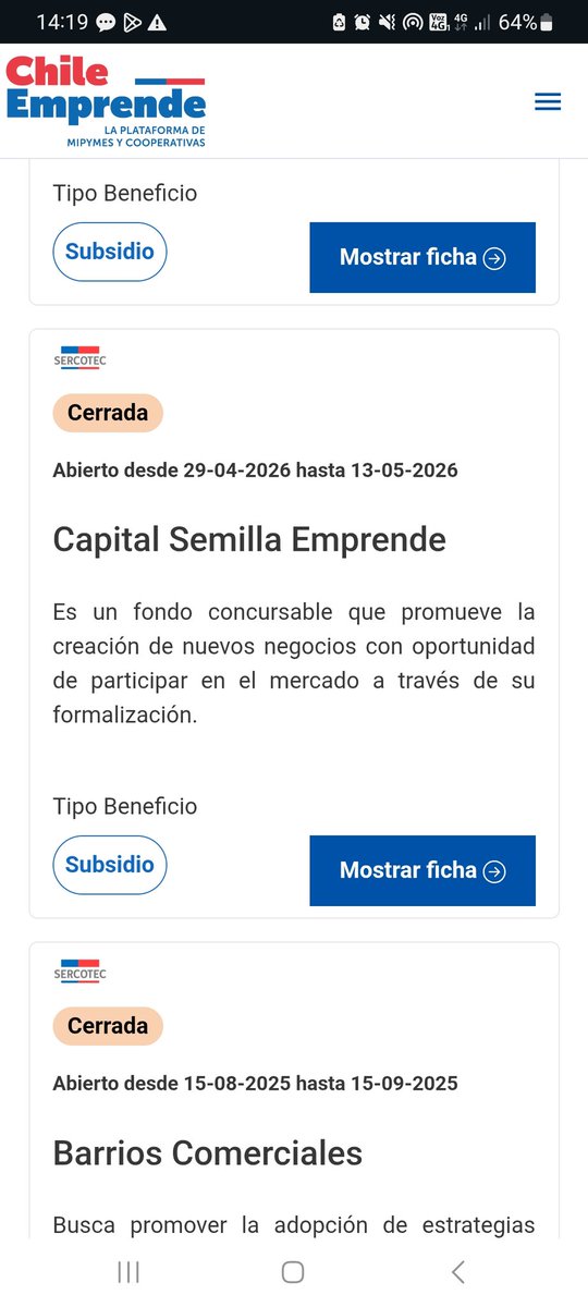 Monkarola's tweet photo. @AJuyra @Sercotec_Chile @meconomia @EconomiaSubse Lo cerraron antes de tiempo, lo que esta en contra de las bases publicadas https://t.co/S6jocOiWIu