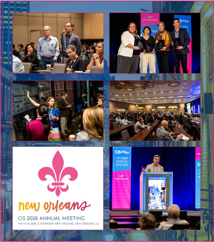 ClinImmSoc's tweet photo. Thank you to all who attended the 40th Anniversary CIS Annual Meeting in New Orleans! 

You can view photos from this year's event here: https://t.co/AAjVxAhkf3

#CIS2026 https://t.co/fml9bU07W1