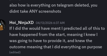 L_real_taker's tweet photo. Hoi had been getting forced by comet to protect his reputation, if he didnt comply a victim of his antics known as theawkwardestdeity would be framed as a pedo. Unfortunately Koda once again deleted all the evidence on telegram. https://t.co/faoB70Lyr8