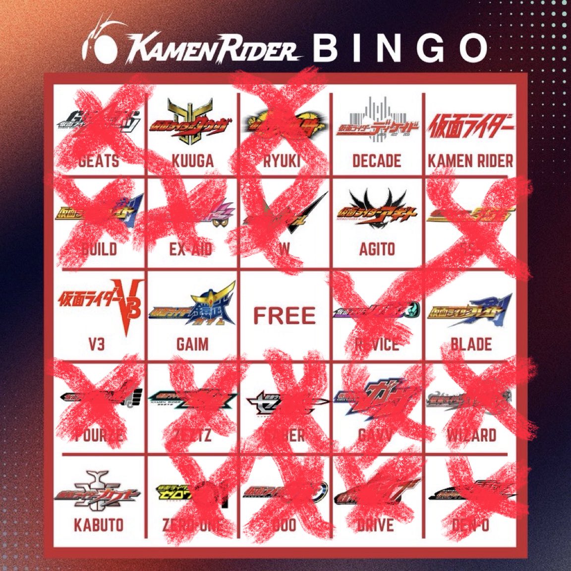 Stocking_ChanVR's tweet photo. @KamenRider_EN These are all the kamen rider seasons I’ve seen by my self but I’m in the process of watching all off heisei seasons with a friend that includes ones I’ve already seen. https://t.co/bE0ZURDvZQ